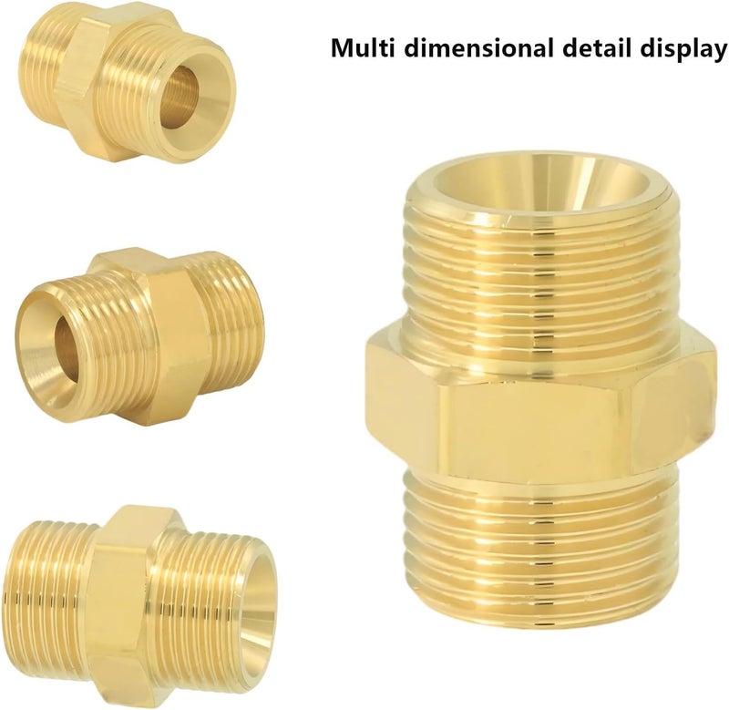 AimatRun 9/16" Male Thread to 9/16" Male Thread Brass Adapter, for RV, garden, kitchen & bathroom faucets, brass compression fitting, plumbing water supply part (2 packs) - Image 2